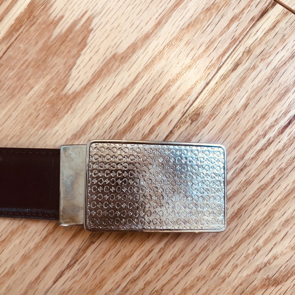Celine brown leather and metal belt